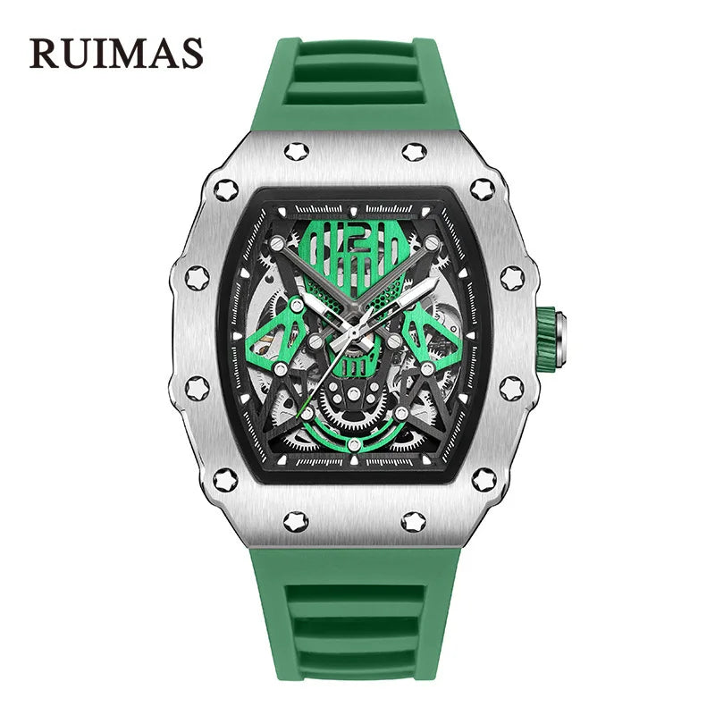 Flex Collection Automatic Skeleton Square Watch Sport Luxury