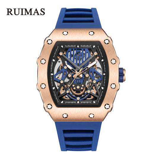 Flex Collection Automatic Skeleton Square Watch Sport Luxury