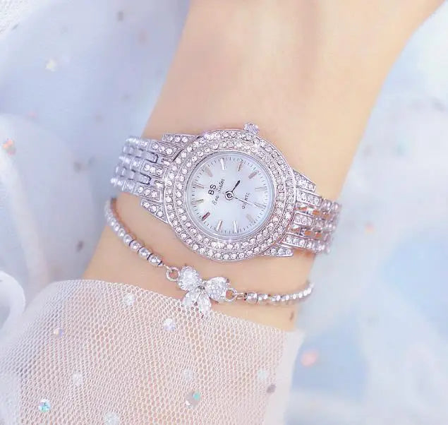 BS FA1578 New Design Hot Selling Fashionable Light Luxury Full Diamond Jewelry Buckles Round Waterproof Quartz Watch