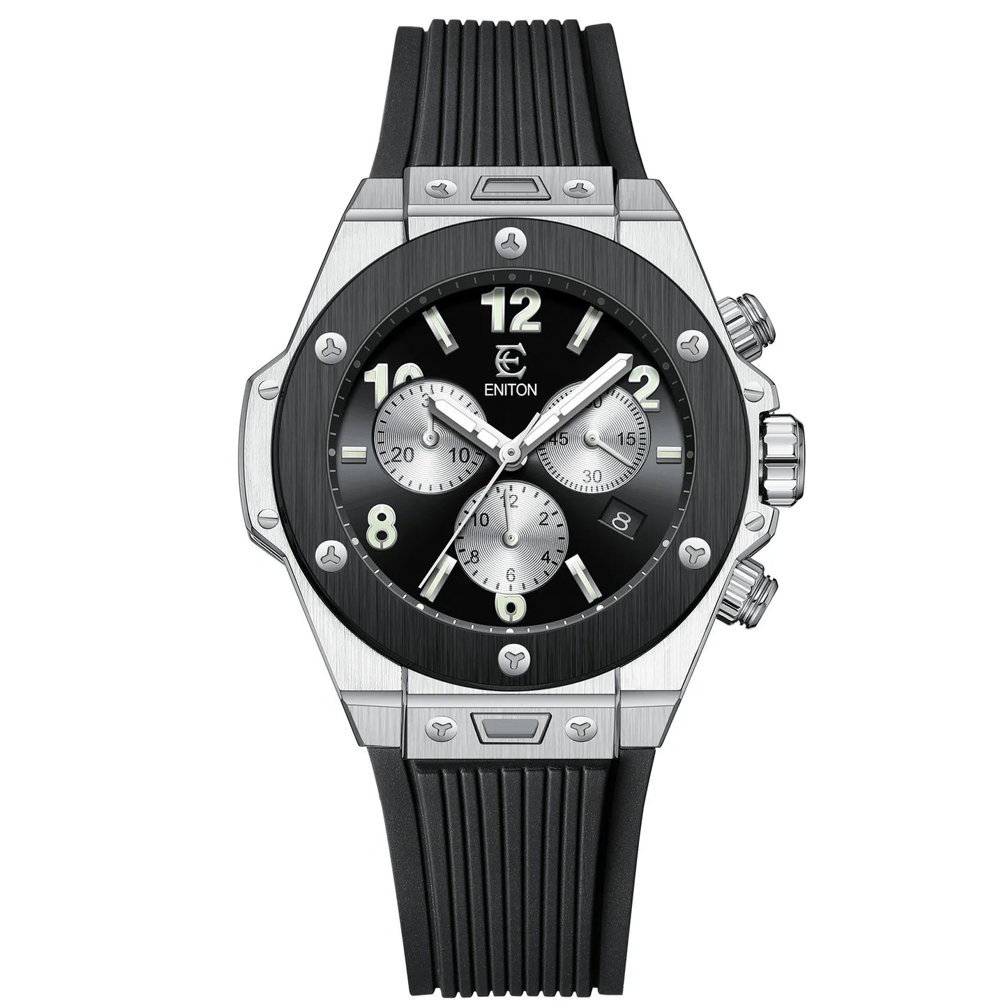 ENITON New 40mm Man watch Luxury Man watch Business Watch men 5030D Quartz Movement Stainless Steel Men's wrist watch