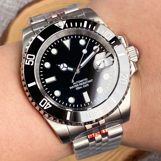 200m Waterproof Miyota8215 Automatic Men Watch Diver Watches 40mm Mechanical Movement Luminous Jubilee Strap Glide Lock Buckle