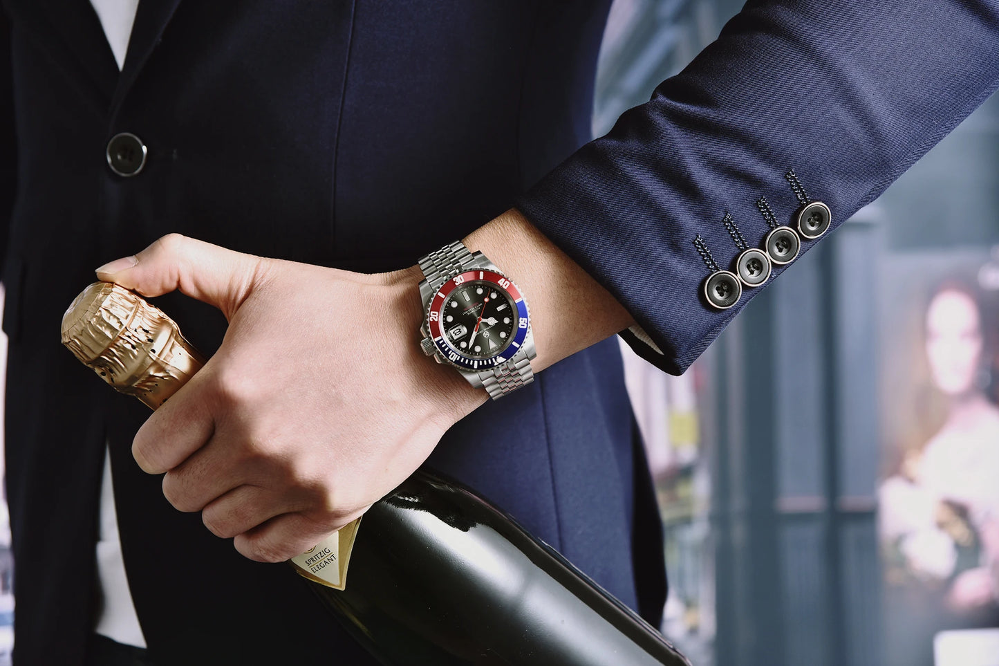 2024 New (PAGRNE) PAGANI Design Automatic Mechanical Watch Luxury Sports Stainless Steel Waterproof Watch NH35 Sapphire Clock