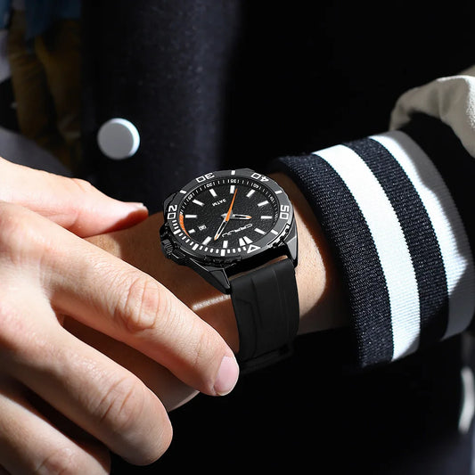 CRRJU Jam Tangan Lelaki Luminous Waterproof Watch Original Men Sports Watches Silicone Calendar Quartz Wristwatch
