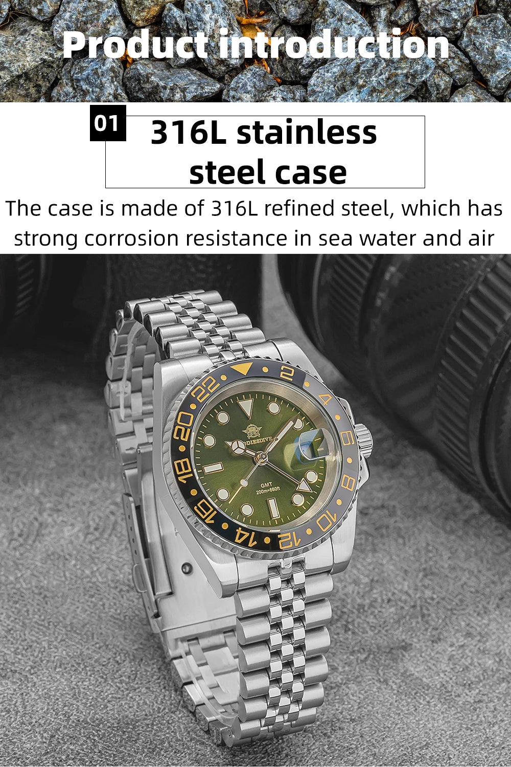 ADDIESDIVE 2024 Top Luxury Men GMT Quartz Wrist Watches Men's Business Sports Luminous 20Bar Waterproof Watch Gift Reloj Hombre