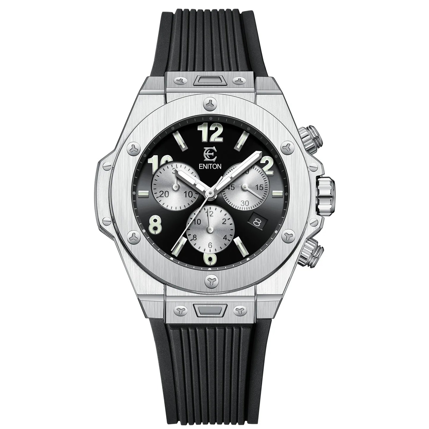 ENITON New 40mm Man watch Luxury Man watch Business Watch men 5030D Quartz Movement Stainless Steel Men's wrist watch