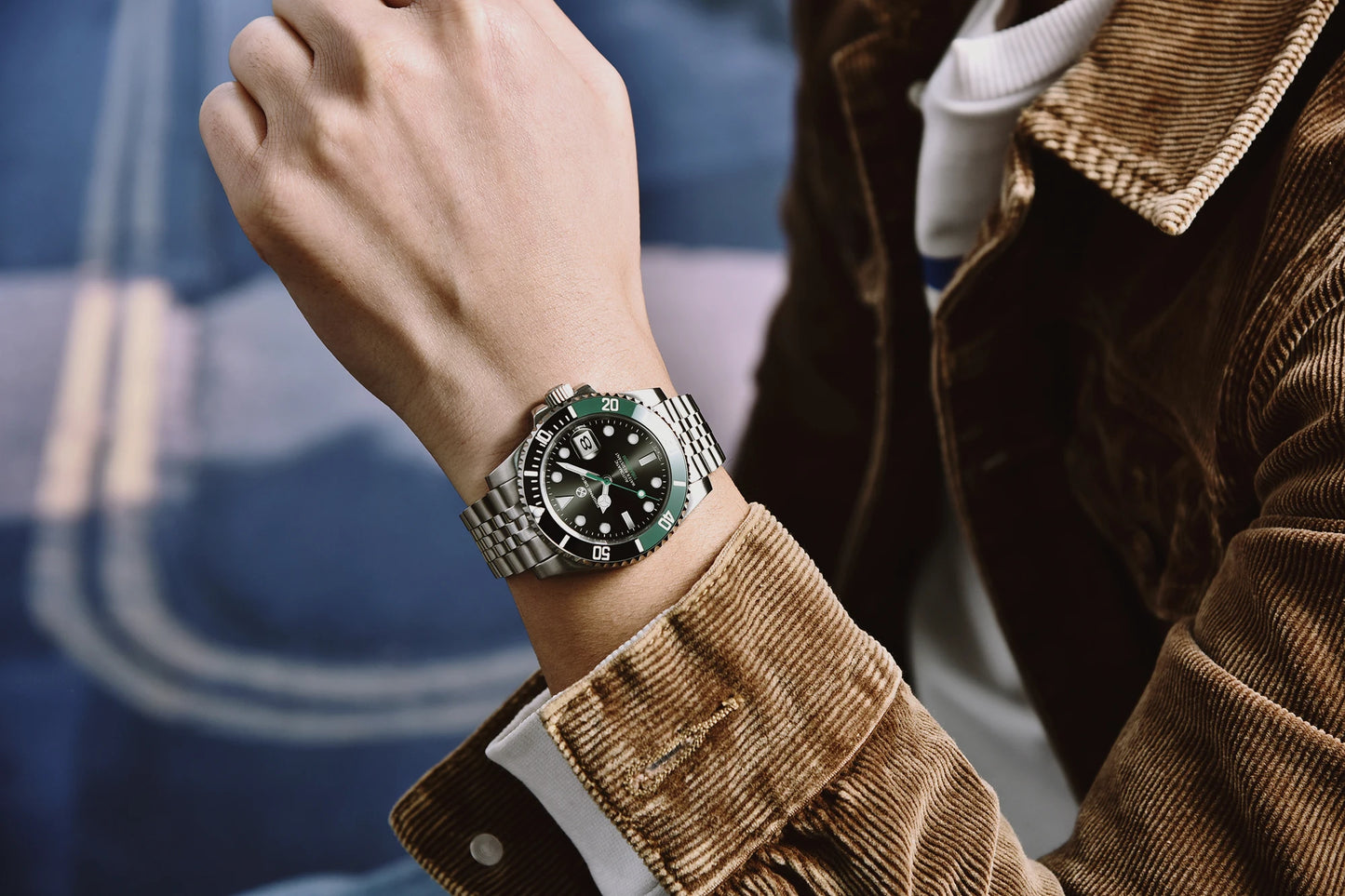 2024 New (PAGRNE) PAGANI Design Automatic Mechanical Watch Luxury Sports Stainless Steel Waterproof Watch NH35 Sapphire Clock