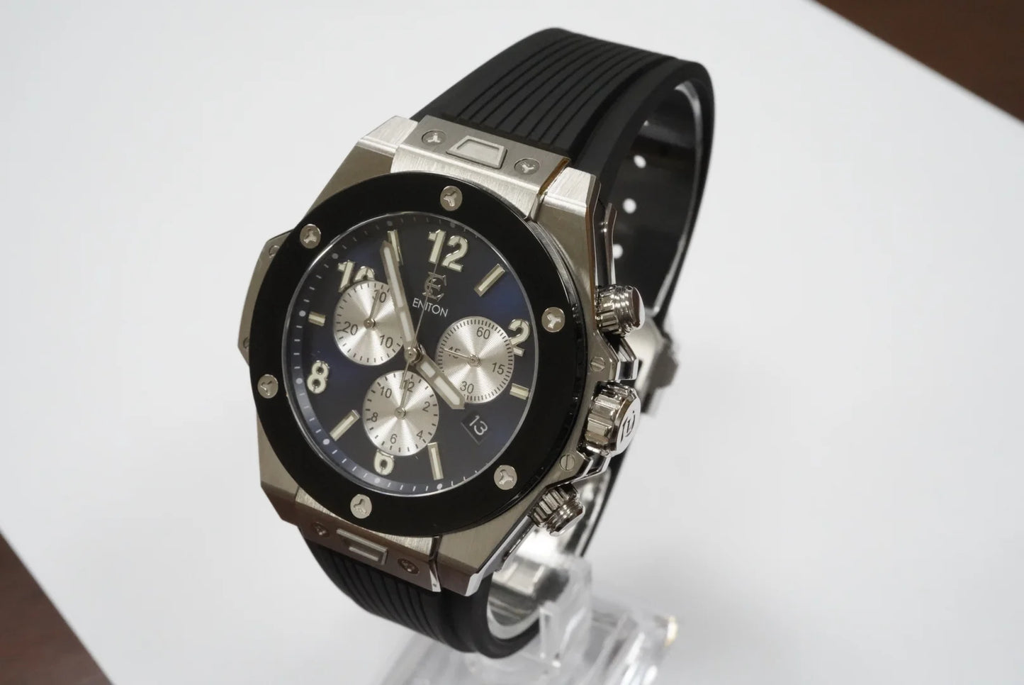 ENITON New 40mm Man watch Luxury Man watch Business Watch men 5030D Quartz Movement Stainless Steel Men's wrist watch