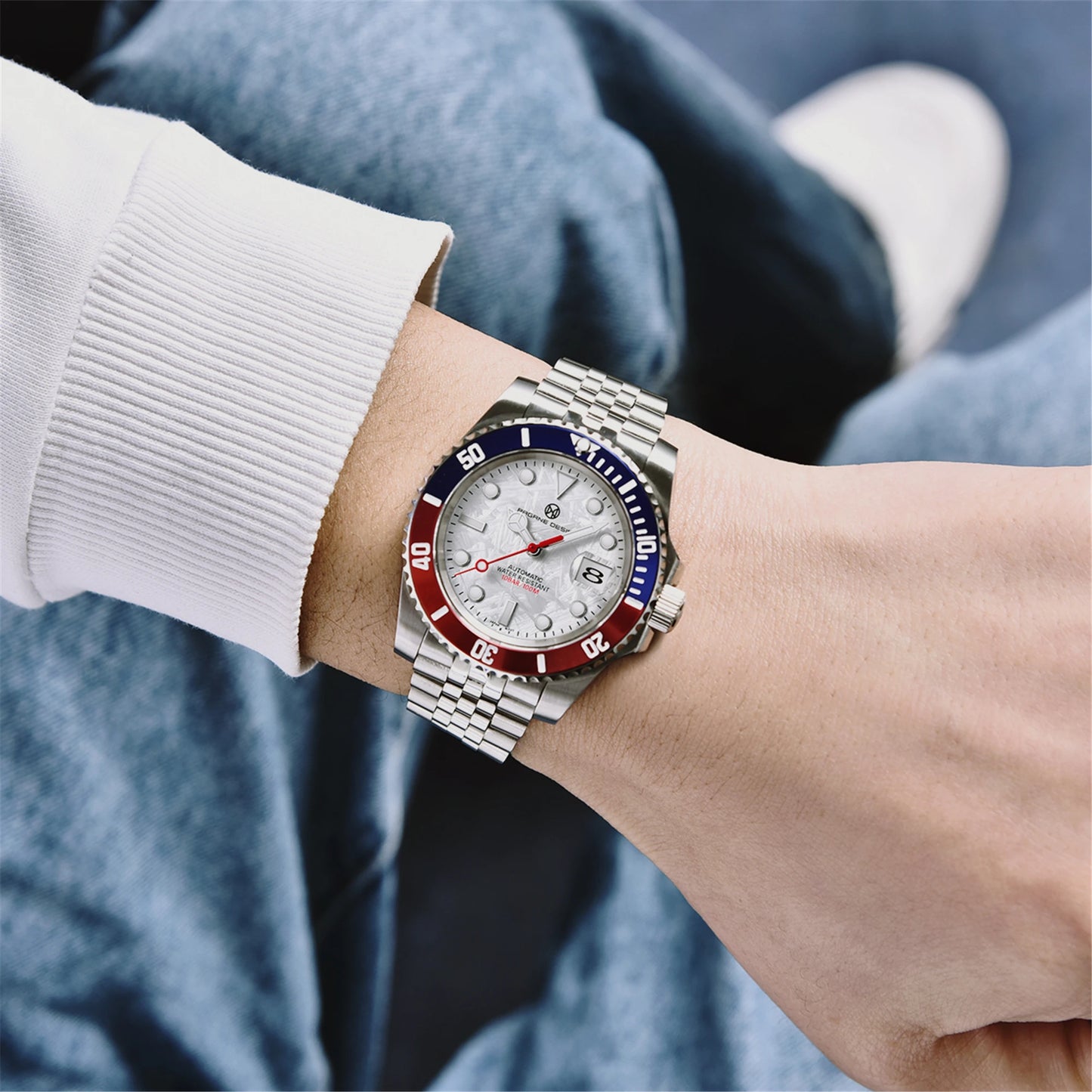 2024 New (PAGRNE) PAGANI Design Automatic Mechanical Watch Luxury Sports Stainless Steel Waterproof Watch NH35 Sapphire Clock