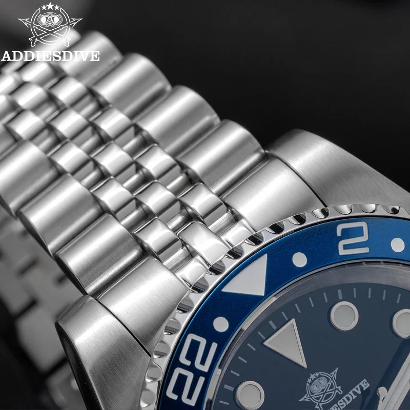 ADDIESDIVE 2024 Top Luxury Men GMT Quartz Wrist Watches Men's Business Sports Luminous 20Bar Waterproof Watch Gift Reloj Hombre