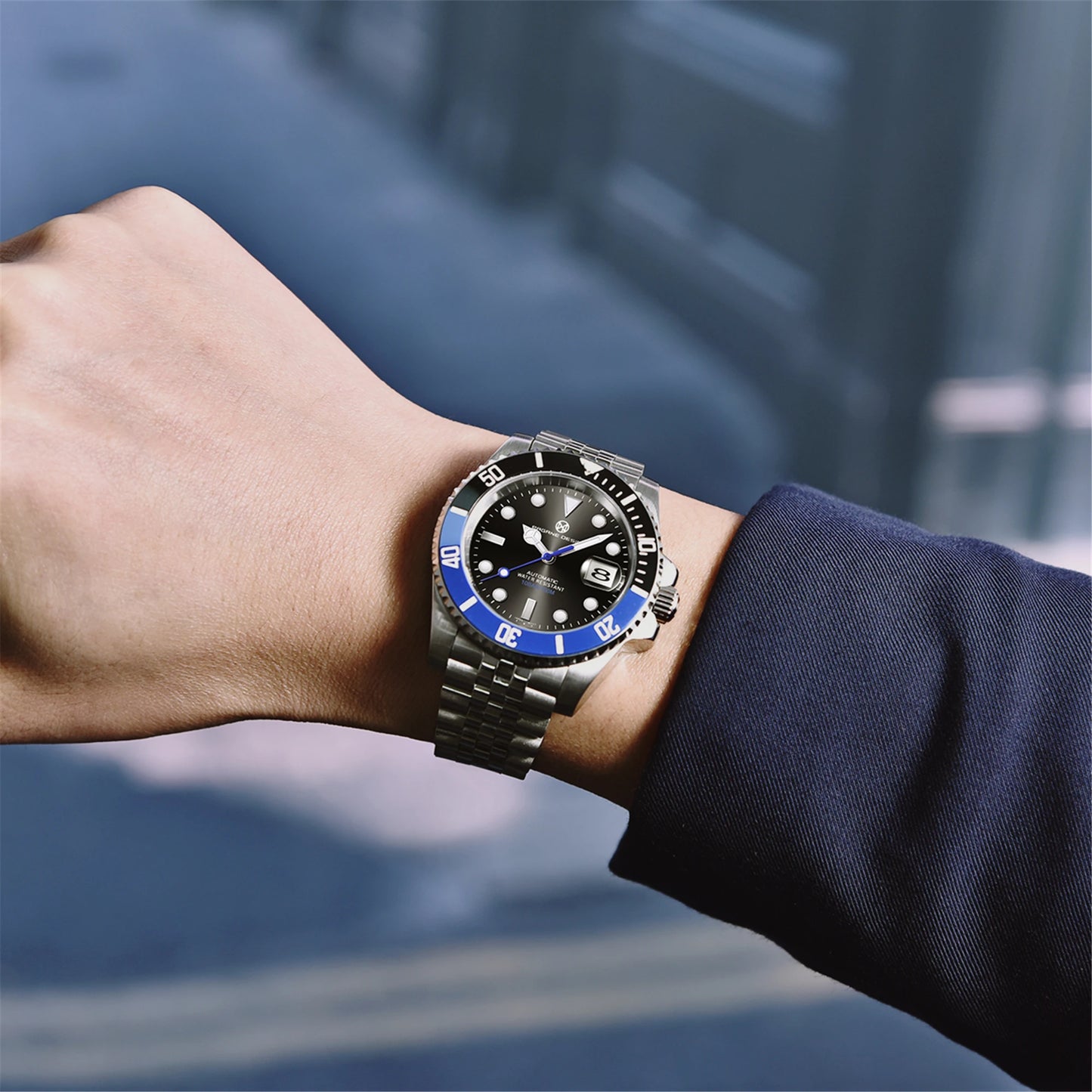 2024 New (PAGRNE) PAGANI Design Automatic Mechanical Watch Luxury Sports Stainless Steel Waterproof Watch NH35 Sapphire Clock