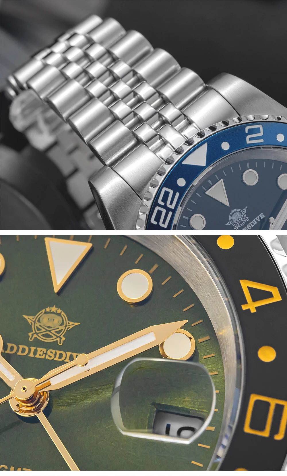 ADDIESDIVE 2024 Top Luxury Men GMT Quartz Wrist Watches Men's Business Sports Luminous 20Bar Waterproof Watch Gift Reloj Hombre