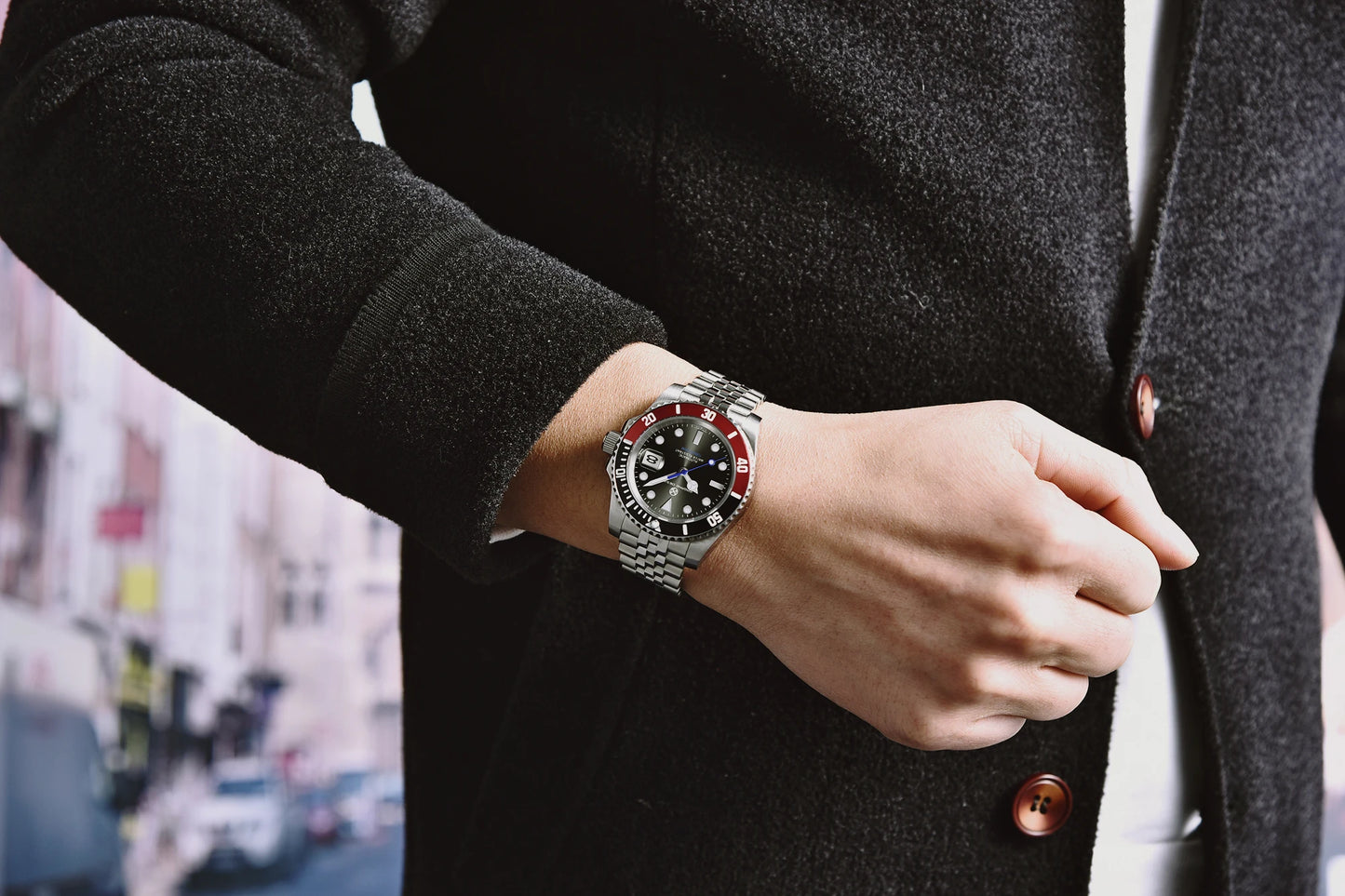 2024 New (PAGRNE) PAGANI Design Automatic Mechanical Watch Luxury Sports Stainless Steel Waterproof Watch NH35 Sapphire Clock