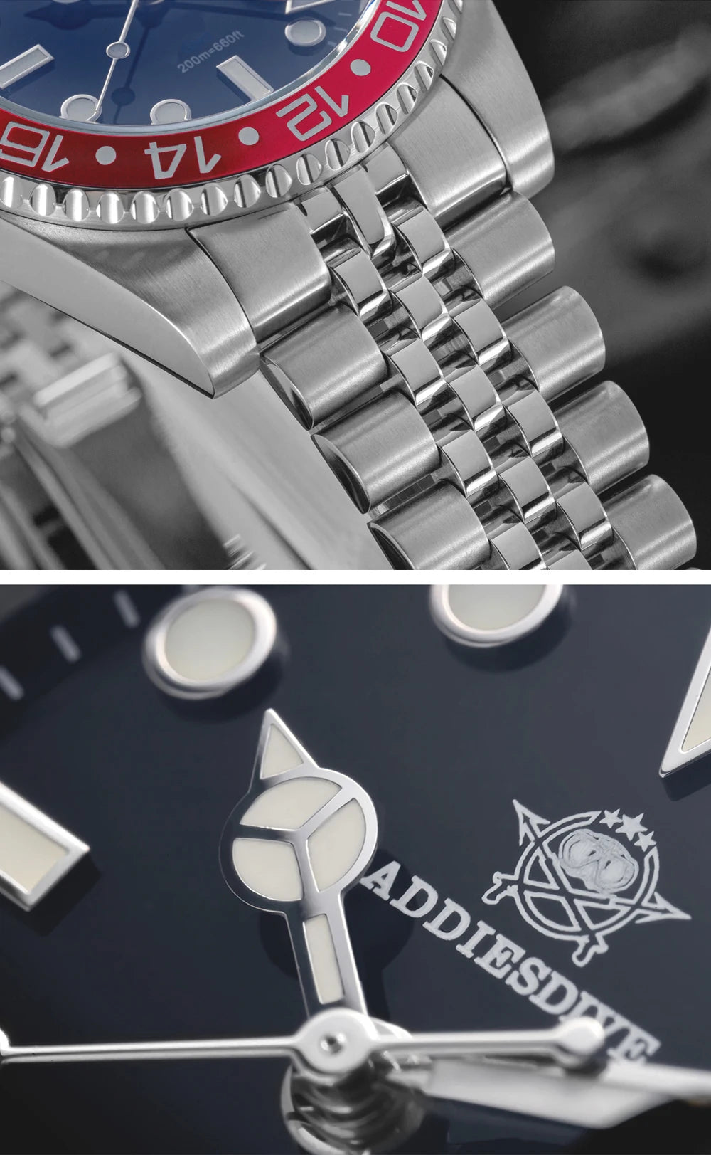 ADDIESDIVE 2024 Top Luxury Men GMT Quartz Wrist Watches Men's Business Sports Luminous 20Bar Waterproof Watch Gift Reloj Hombre