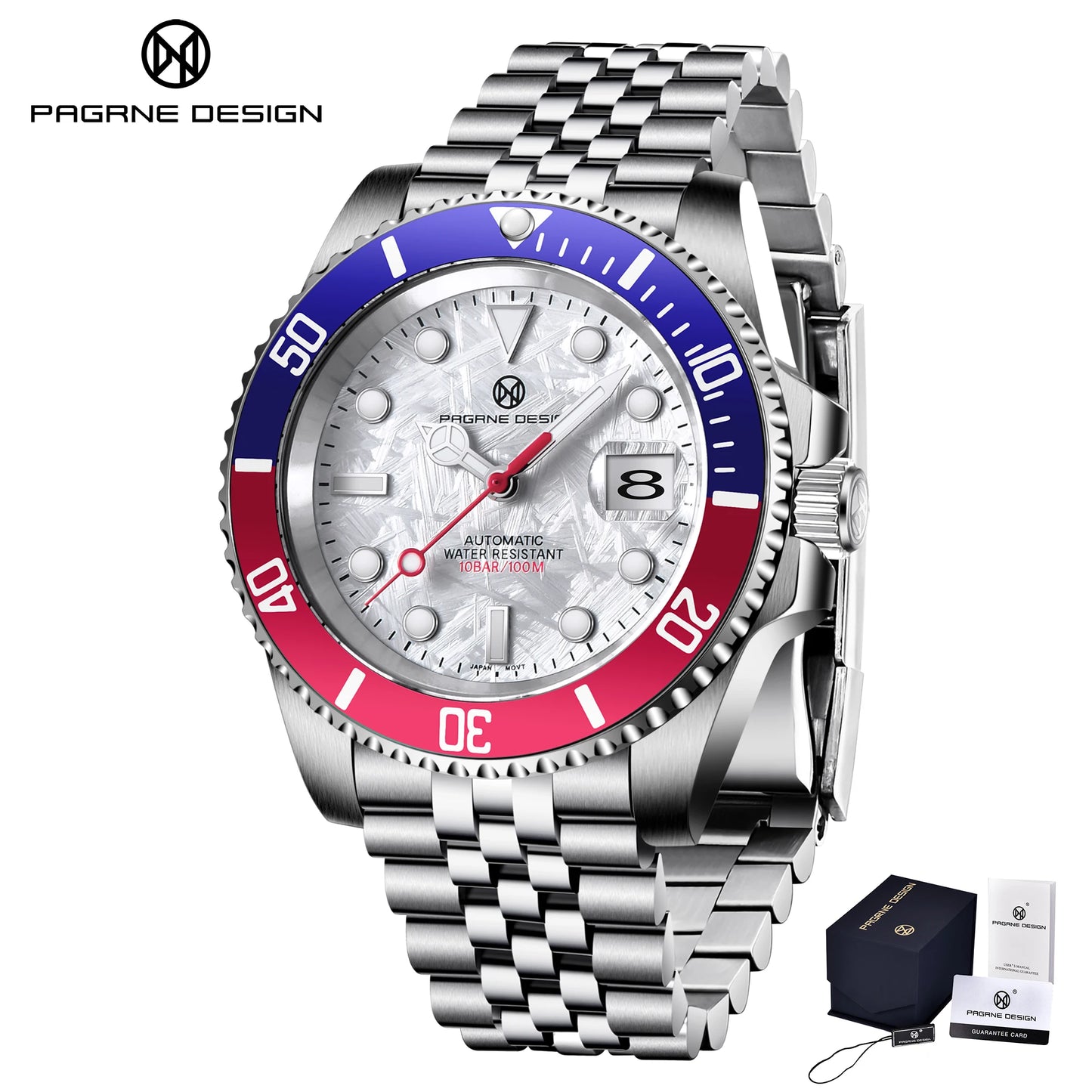 2024 New (PAGRNE) PAGANI Design Automatic Mechanical Watch Luxury Sports Stainless Steel Waterproof Watch NH35 Sapphire Clock